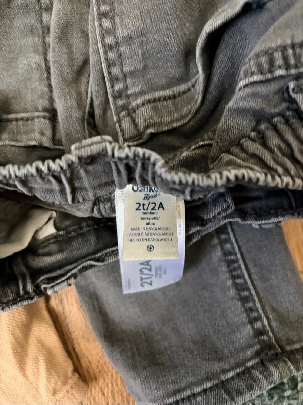 OshKosh B'gosh Tan and Dark Gray Pull-On Kids Pants Set